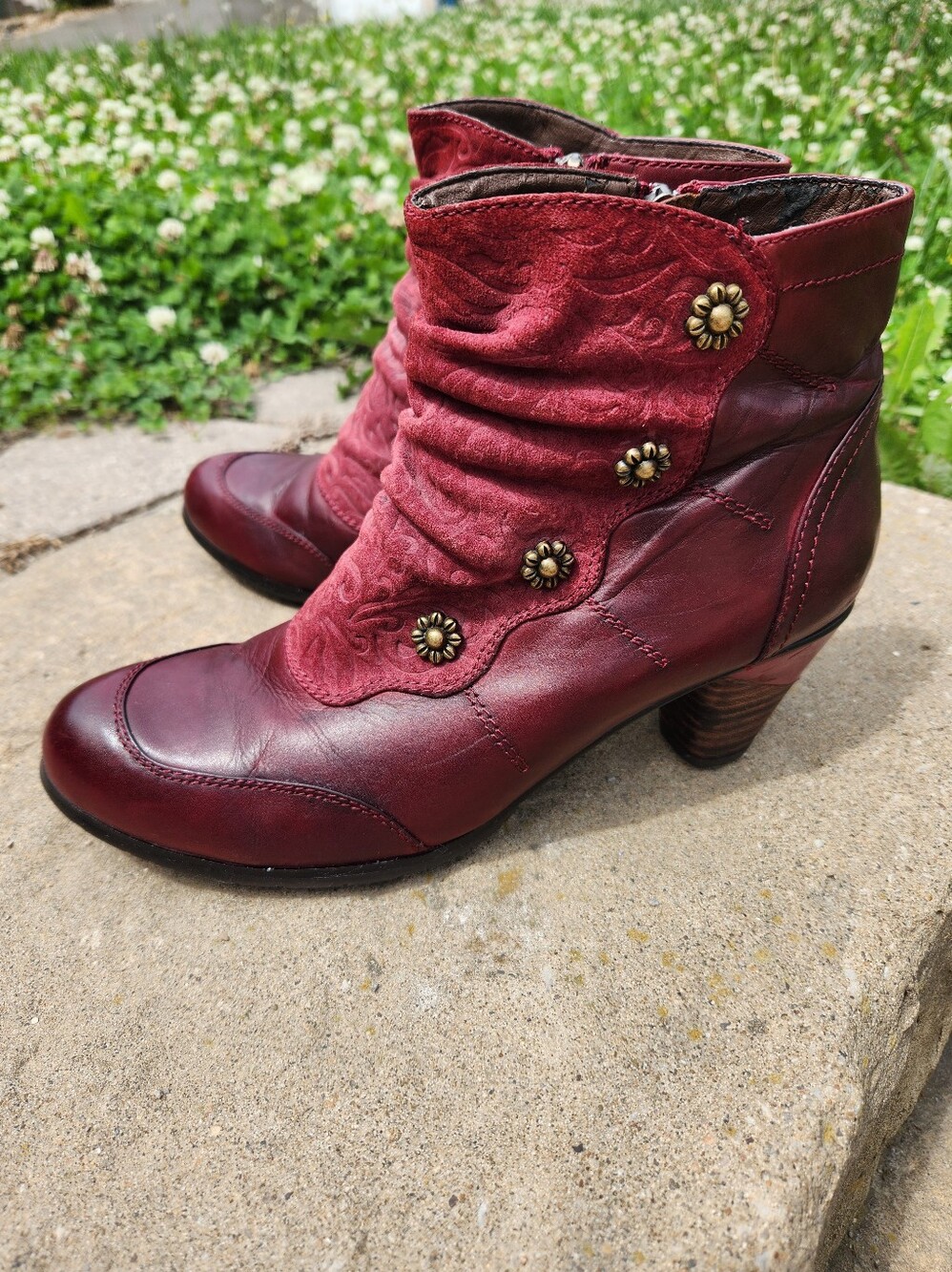 Spring Step L'Artiste Belgard Maroon Boots Size EU 41 W 9 - 9.5